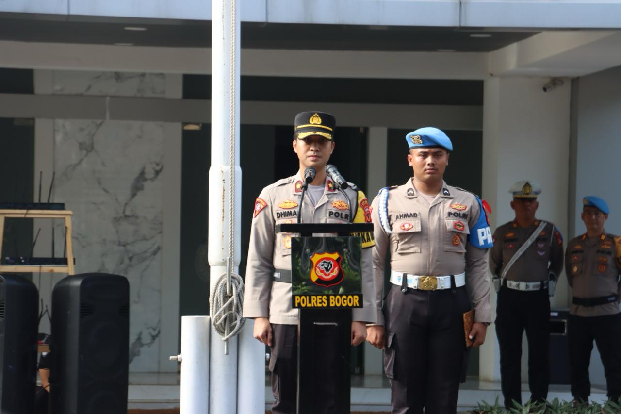 Polres Bogor Laksanakan Apel Gelar Pasukan Operasi Keselamatan Lodaya 2024