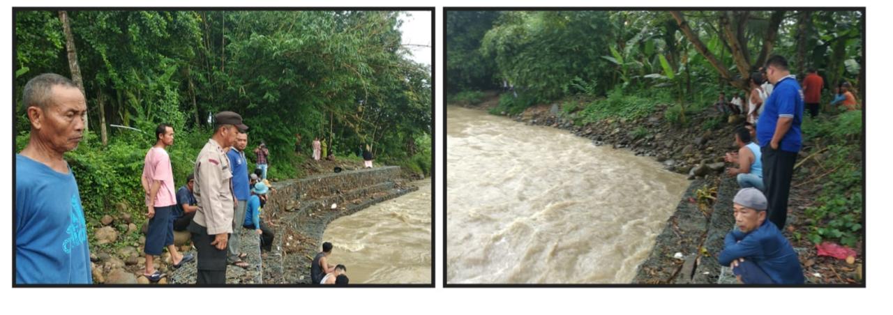 Polsek Tanjungsari Bersama Intansi Terkait Dan Warga Masyarakat Lakukan Pencarian Terkait Orang Hanyut Di Sungai Cibadak