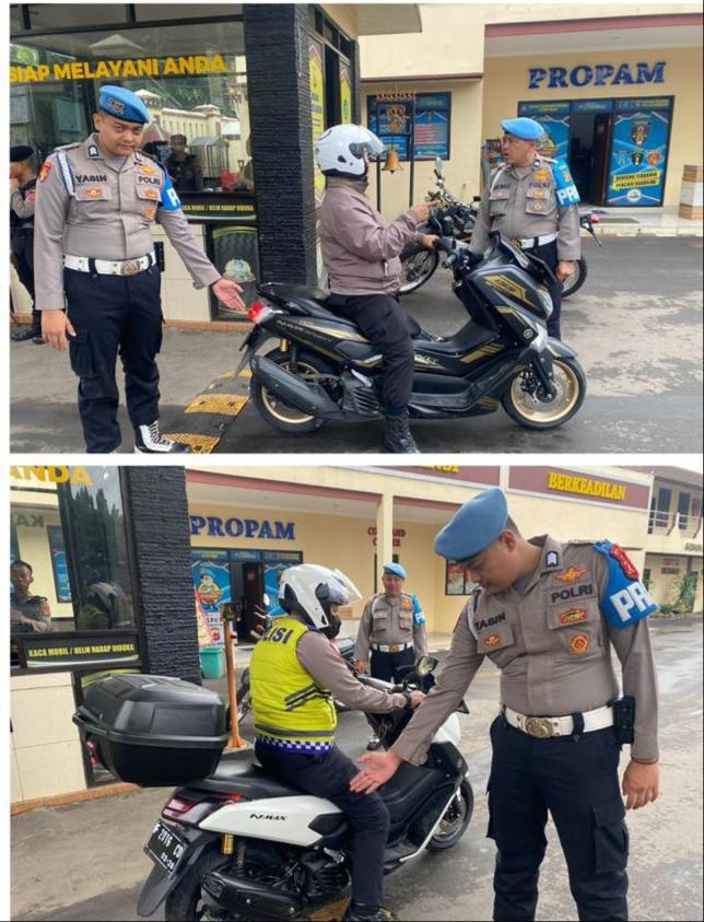 Kasi Propam bersama Anggota Laksanakan Giat Gaktibplin Kepada Anggota Polres Bogor dan Operasi Pengecekan Knalpot Yang tidak sesuai Sfesifikasi Tehnis di area internal Mako Polres Bogor