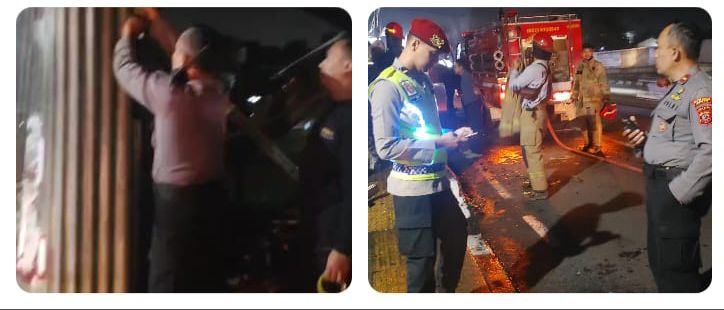 Polsek Cisarua Lakukan Penanganan Bersama Instanai Terkait, Adanya Kebakaran Melanda Kios Jamu di Cisarua Bogor, Kerugian Materi Capai Rp. 20 Juta