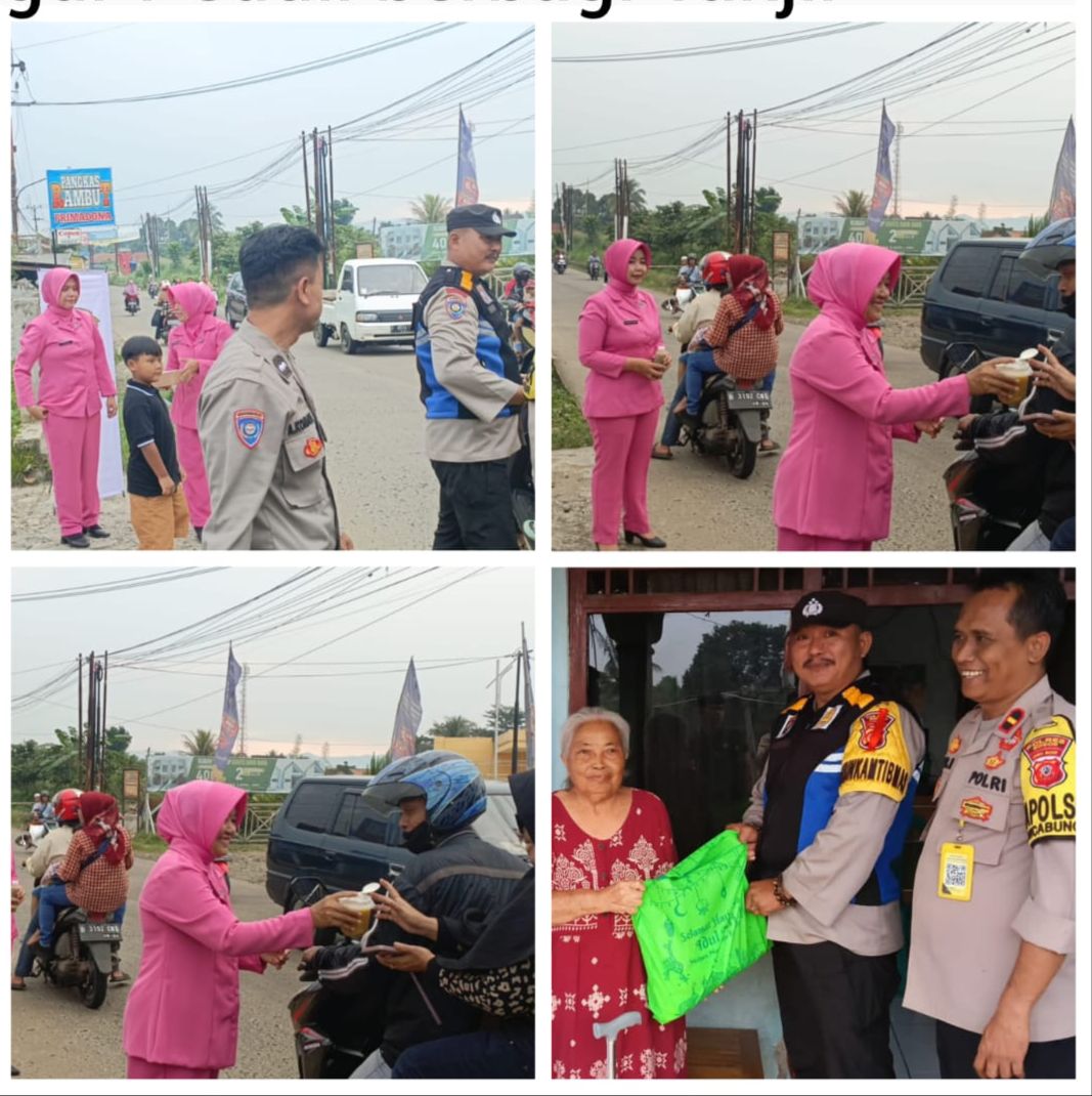 Kapolsek Rancabungur Bersama Ketua Ranting Bhayangkari Rancabungur Lakukan Giat Peduli Warga dan Berbagi Takjil