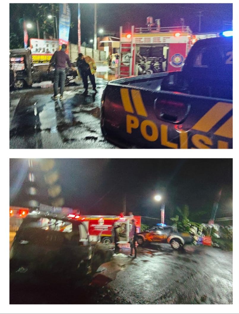 Polsek Cibungbulang Lakukan Olah TKP terkait Kendaraan Yang Terbakar di Depan Perumahan Mulia Land Bogor