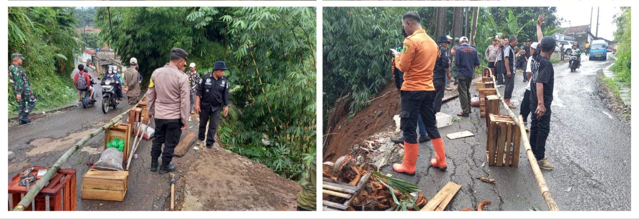 Polsek Dramaga Bersama Instansi Terkait Cek Lokasi TKP Tanah Longsor dan Rumah Roboh Terjadi di Dramaga, Bogor