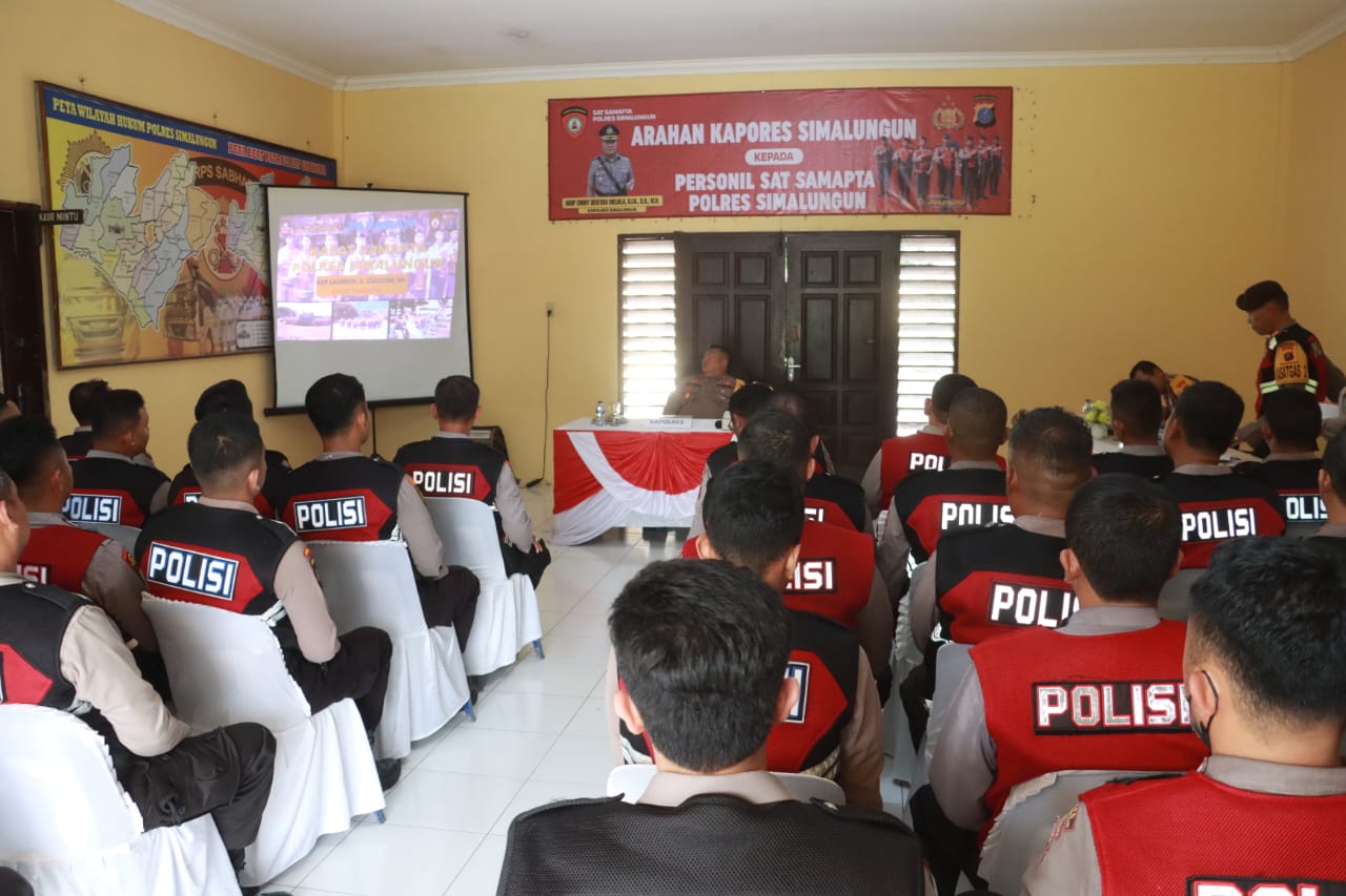 Sampaikan Arahan kepada Sat Samapta Polres Simalungun, Kapolres Tekankan Integritas dan Keahlian dalam Penjagaan Kamtibmas