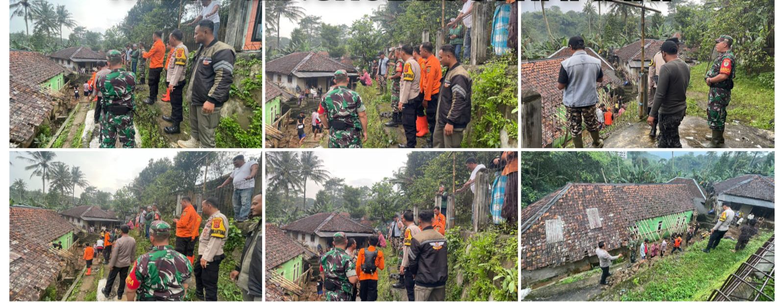 Polsek Megamendung Cek Lokasi Bencana Alam Longsor Menimpa Rumah di Kampung Kebon Jengkol, Megamendung