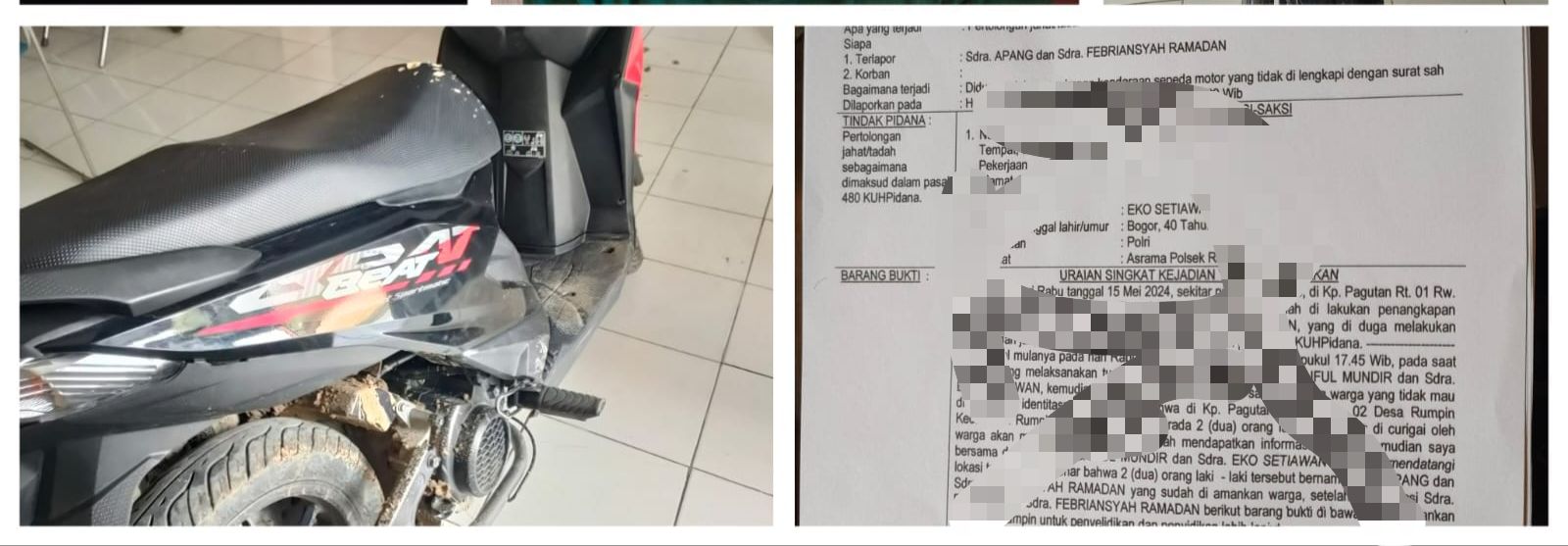 Polsek Rumpin Amankan Dua Orang Pelaku Diduga Sebagai Penadah Motor Curian