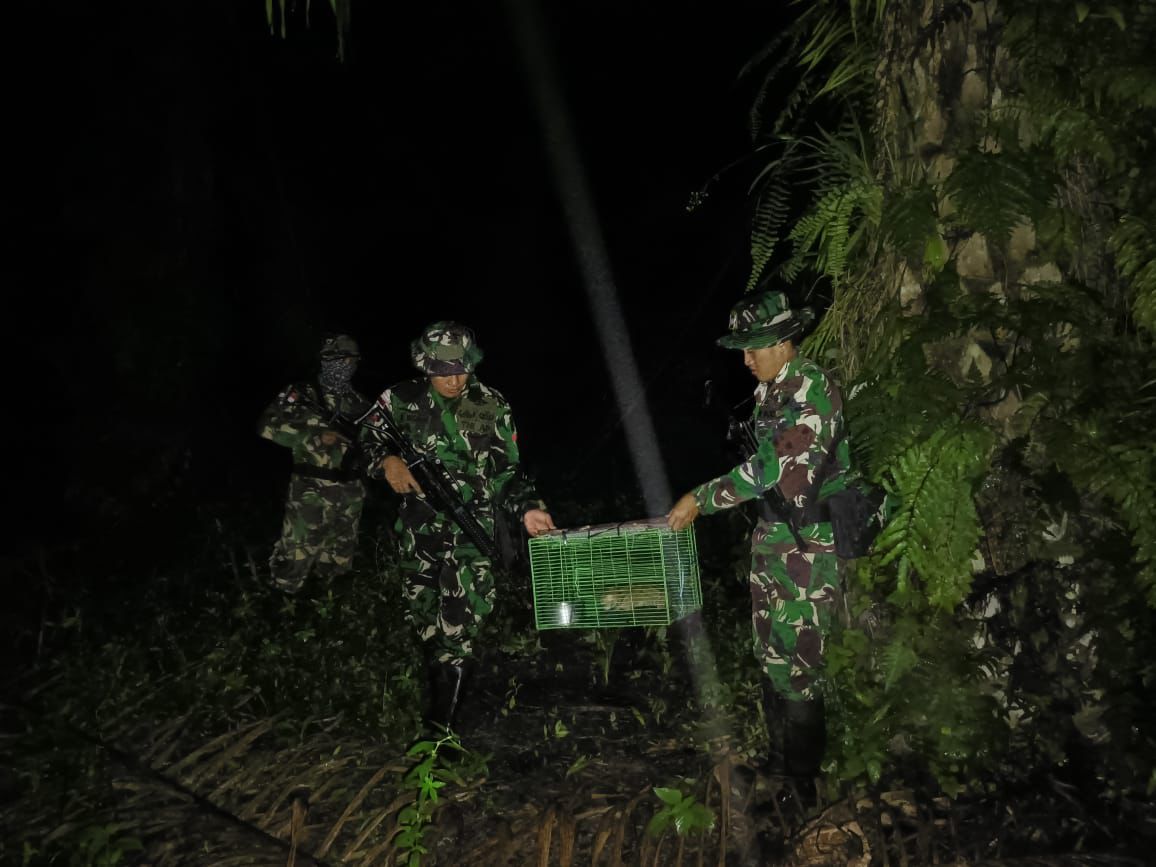 Satgas Yonkav 12/BC Gagalkan Penyelundupan Satwa Dilindungi
