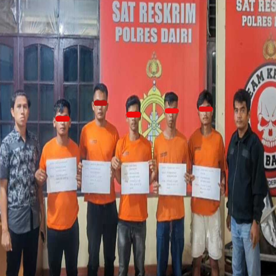 Sat Reskrim Polres Dairi Amankan 5 Pemuda Atas Dugaan Kasus Penganiayaan