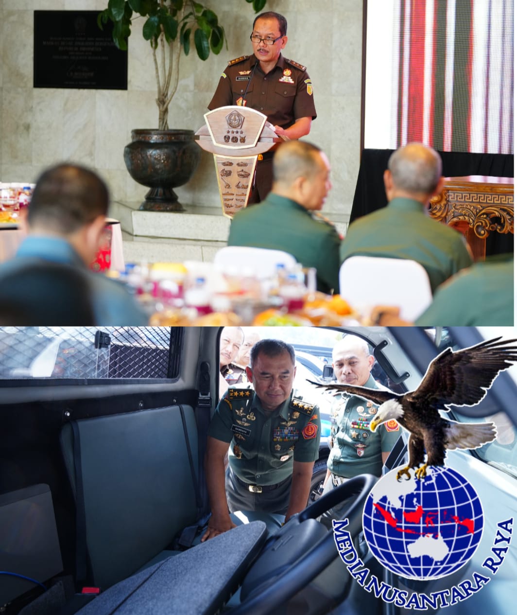 Kejaksaan RI Berikan Hibah ke TNI 2 Unit Mobil Kawal dan 8 Unit Mobil Tahanan Militer di Mabes TNI Jakarta Timur