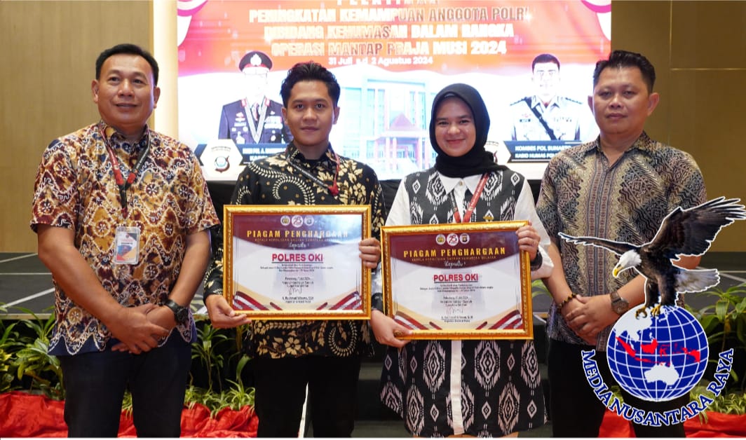 Humas Polres Ogan Komering Ilir (OKI) Berhasil Meraih Dua Penghargaan Dari Kapolda SUMSEL