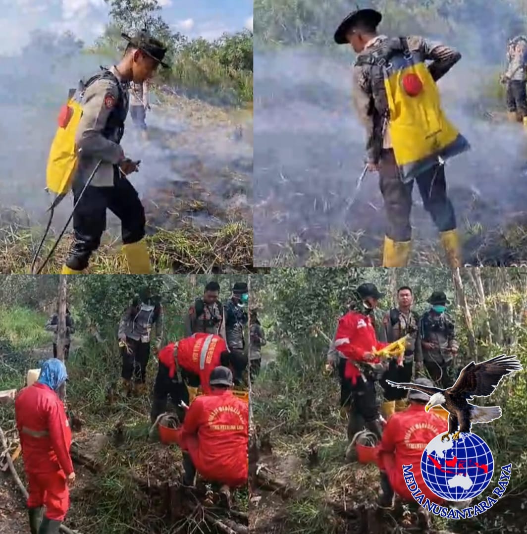 Tim Gabungan Polres Ogan Ilir Bersama Instansi Terkait Berhasil Lakukan Mitigasi dan Pemadaman Karhutla di Desa Sungai Rambutan Indralaya Ogan Ilir