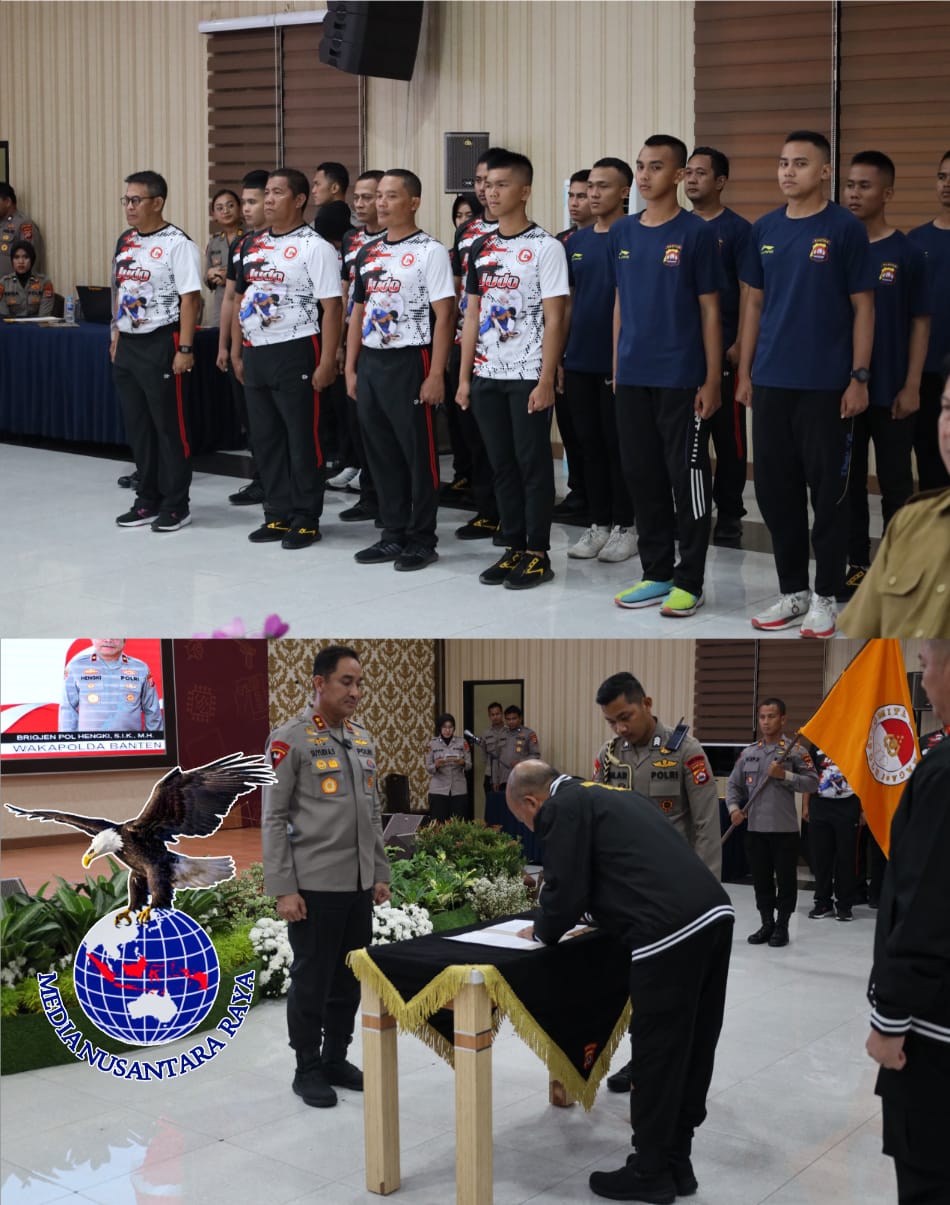 Kapolda Banten Irjen Pol Suyudi Ario Seto Pimpin Pengukuhan Pengurus Komite Olahraga Polri Polda Banten 2024 di Aula Polda Banten