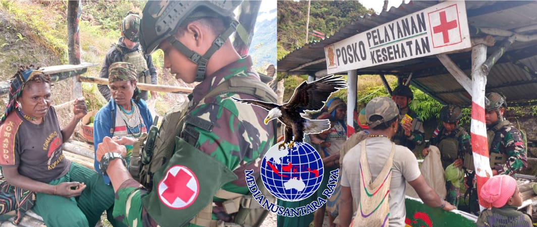 Satgas Yonif Raider 509/Balawara Yudha Kostrad Laksanakan Pengobatan Gratis Kepada Warga Bilogai Papua