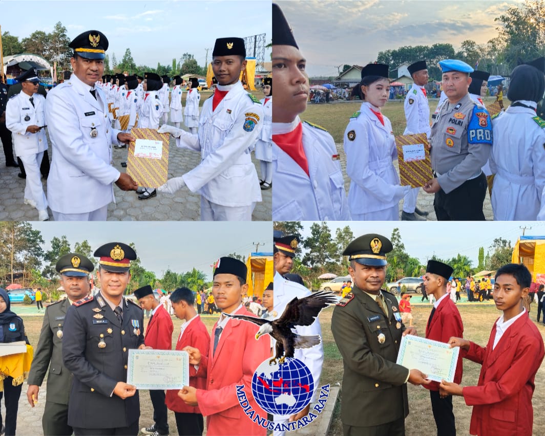 Upacara Penurunan Bendera Pusaka di Mesuji Raya Berlangsung khidmat
