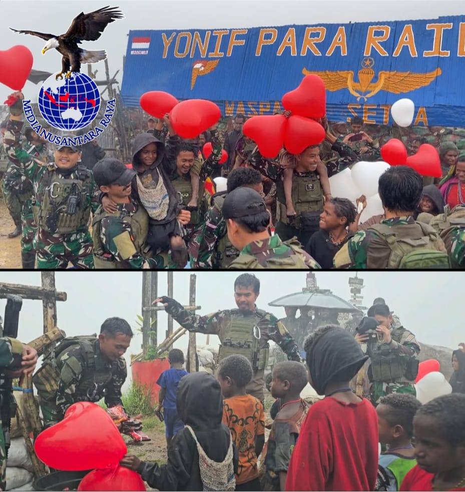 Warga Delit Antusias Kibarkan Merah Putih Bersama Prajurit Habema