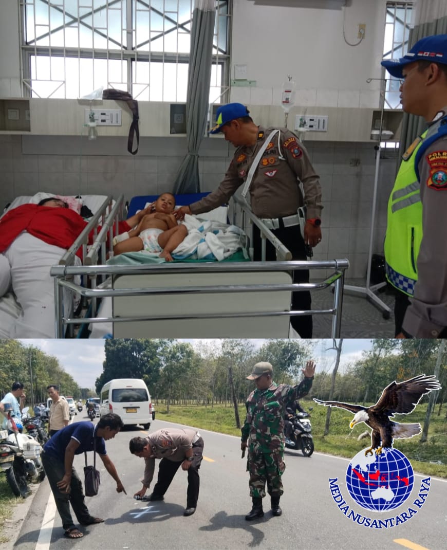 Sat Lantas Polres Simalungun Lakukan Penanganan Kecelakaan Lalu Lintas Libatkan Tiga Kendaraan, Empat Orang Alami Luka Ringan