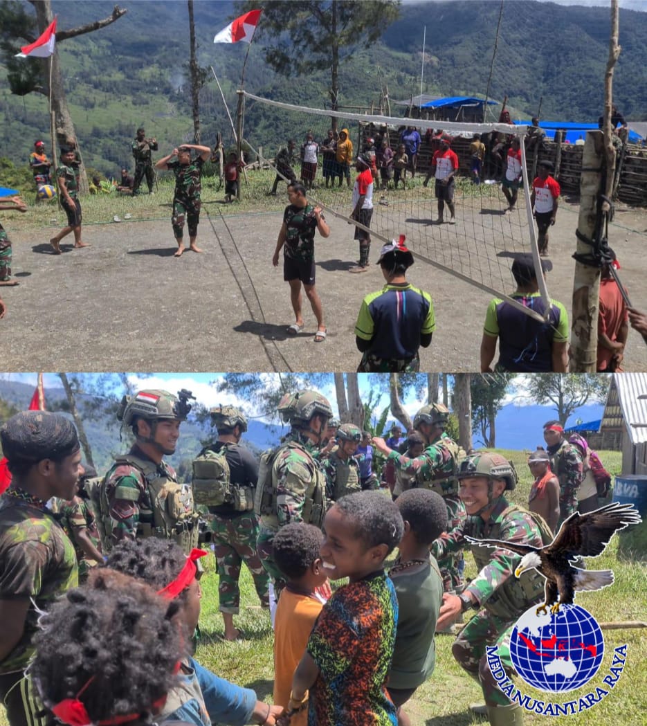 Warga Wombru Semangat Peringati HUT RI Bersama Prajurit Habema