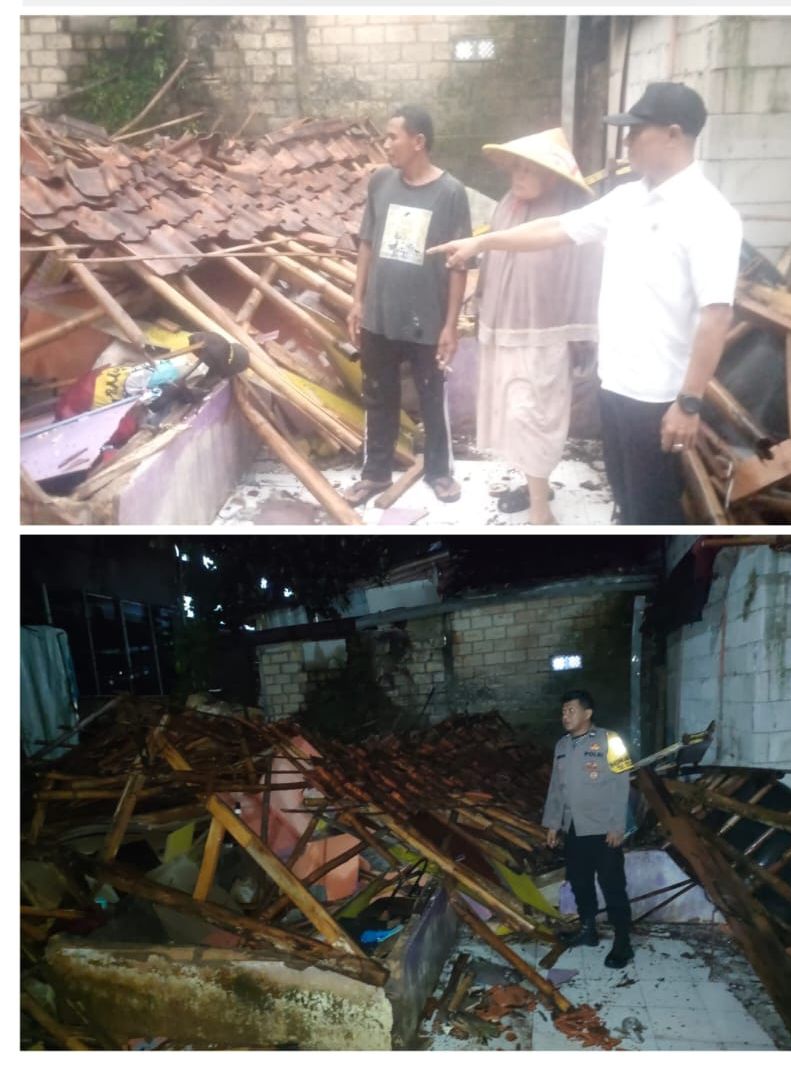 Polsek Dramaga Bersama Instansi Cek Lokasi TKP Terkait Kejadian Bencana Alam Rumah Roboh