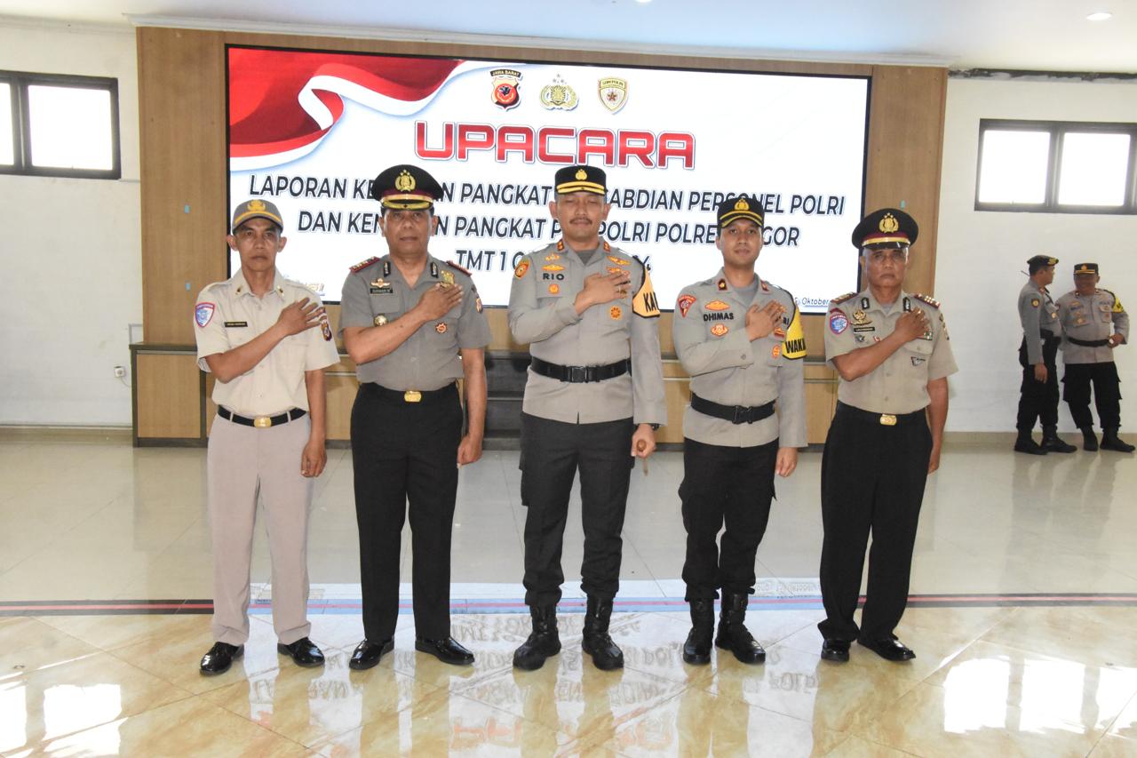 Kapolres Bogor Pimpin Upacara Kenaikan Pangkat Pengabdian Polri Dan Pns Polri TMT 1 Oktober 2024 Polres Bogor