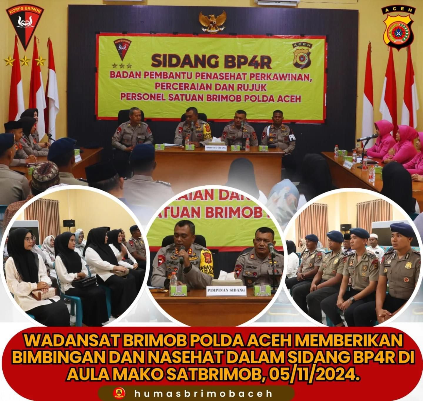 Wadansat Brimob Polda Aceh Berikan Nasehat pada Calon Pengantin dalam Sidang BP4