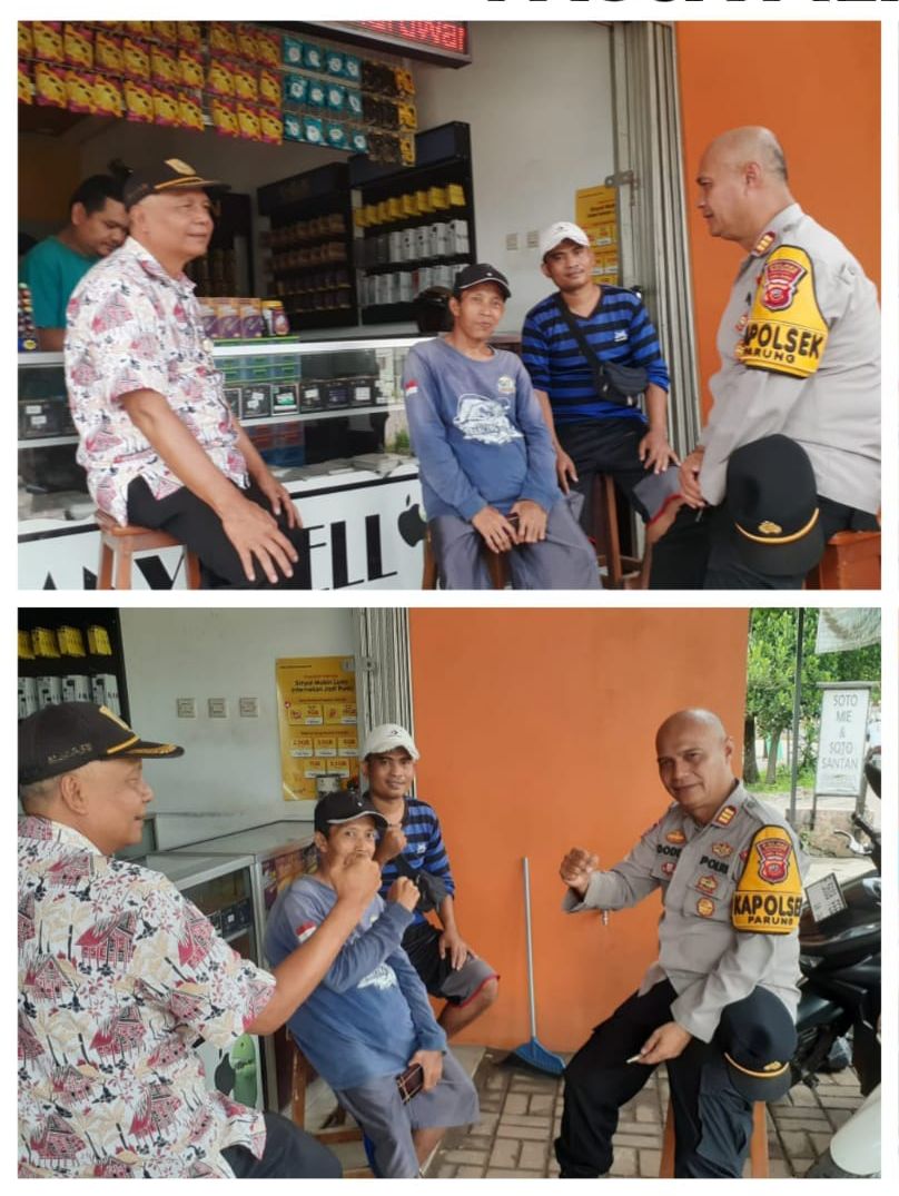 KAPOLSEK PARUNG POLRES BOGOR POLDA JABAR, MELAKSANAKAN SAMBANG COOLING SYSTEM pasca pilkada KEPADA WARGA UNTUK SAMPAIKAN PESAN KAMTIBMAS.