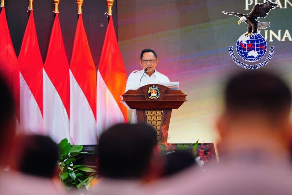 Mendagri Ajak Polri dan Pemda Sukseskan Agenda Nasional di Apel Kasatwil 2024