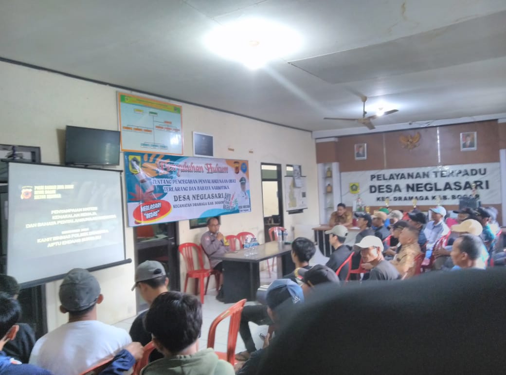 Bhabinkamtibmas Wilayah Hukum Polsek Dramaga Giat Cooling Sistem Melaksanakan Penyuluhan dan Pembinaan terkait Penyalahgunaan Narkotika Dan Gangguan Kamtibmas Lainnya
