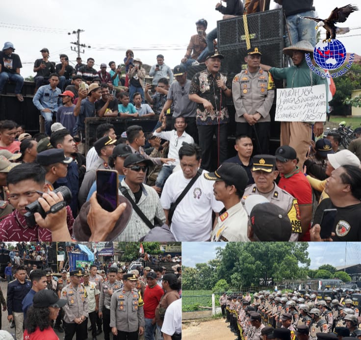 Ratusan Personel Polres Lampung Utara Amankan Aksi Damai Perkumpulan Petani Ubi kayu Indonesia