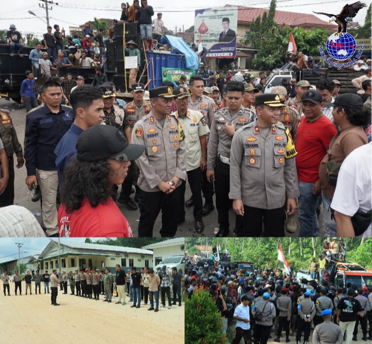 Polres Tulang Bawang Barat laksanakan Pengamanan kegiatan Aksi Damai Masyarakat Petani Singkong di Kecamatan Way Kenanga