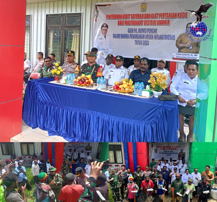 Tingkatkan Ketahanan Pangan, Satgas Yonif 323 Buaya Putih Kostrad Bagikan Bibit dan Alat pertanian Kecil