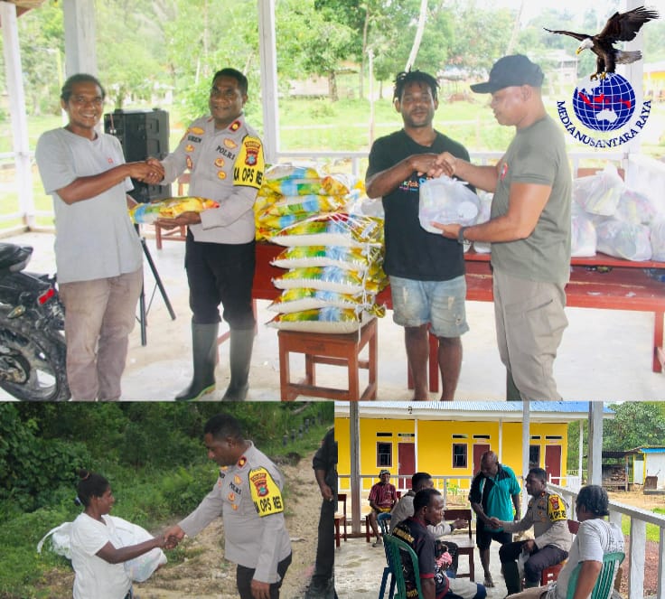 Jumat Curhat Kapolres Maybrat Berikan Bansos kepada Warga Kampung Ayata Distrik Aifat Timur Tengah