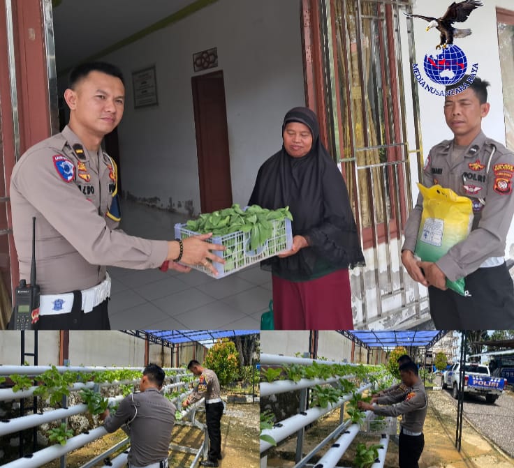 Jumat Berkah Satlantas Polres Sekadau Berbagi Sembako dan Sayur Hidroponik di Panti Asuhan