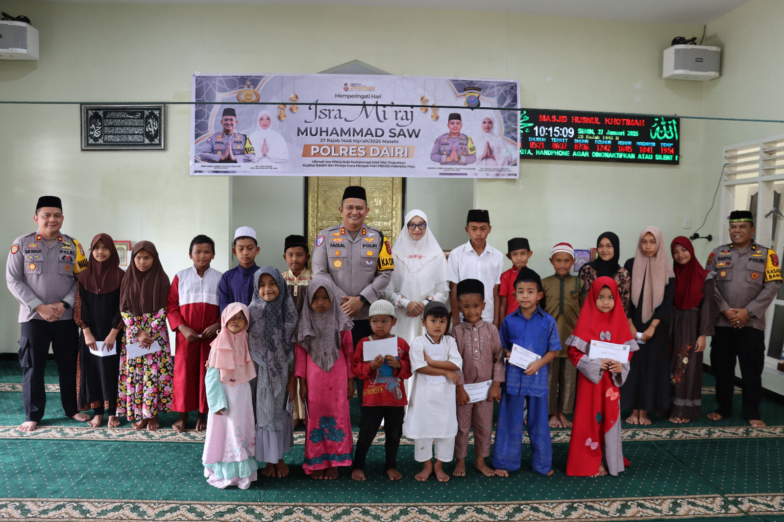Polres Dairi Santuni Anak Yatim Piatu Dalam Peringati Hari Isra’miraj
