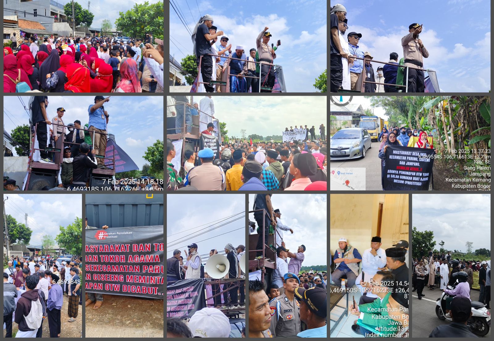 Polsek Parung Bersama Stakeholder Terkait Tindak Lanjuti Kegiatan Aksi Damai Warga Desa Iwul Kecamatan Parung Diduganya Adanya Tempat Prostitusi Terselubung