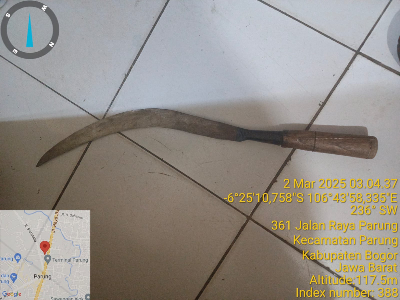 Polsek Parung Berhasil Amankan Para Remaja Diduga Akan Lakukan Aksi Tawuran di tempat kejadian diaman Senjata Tajam