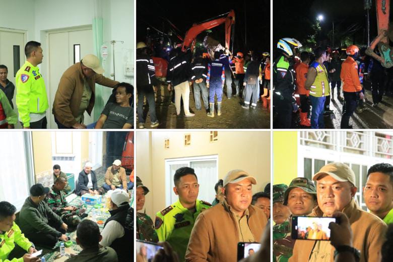 Kapolres Bogor Dan Jajaran Bersama Forkompinda Tanggulangi Penanganan Musibah Bencana Alam Di Beberapa Wilayah Hukum Cisarua Kabupaten Bogor