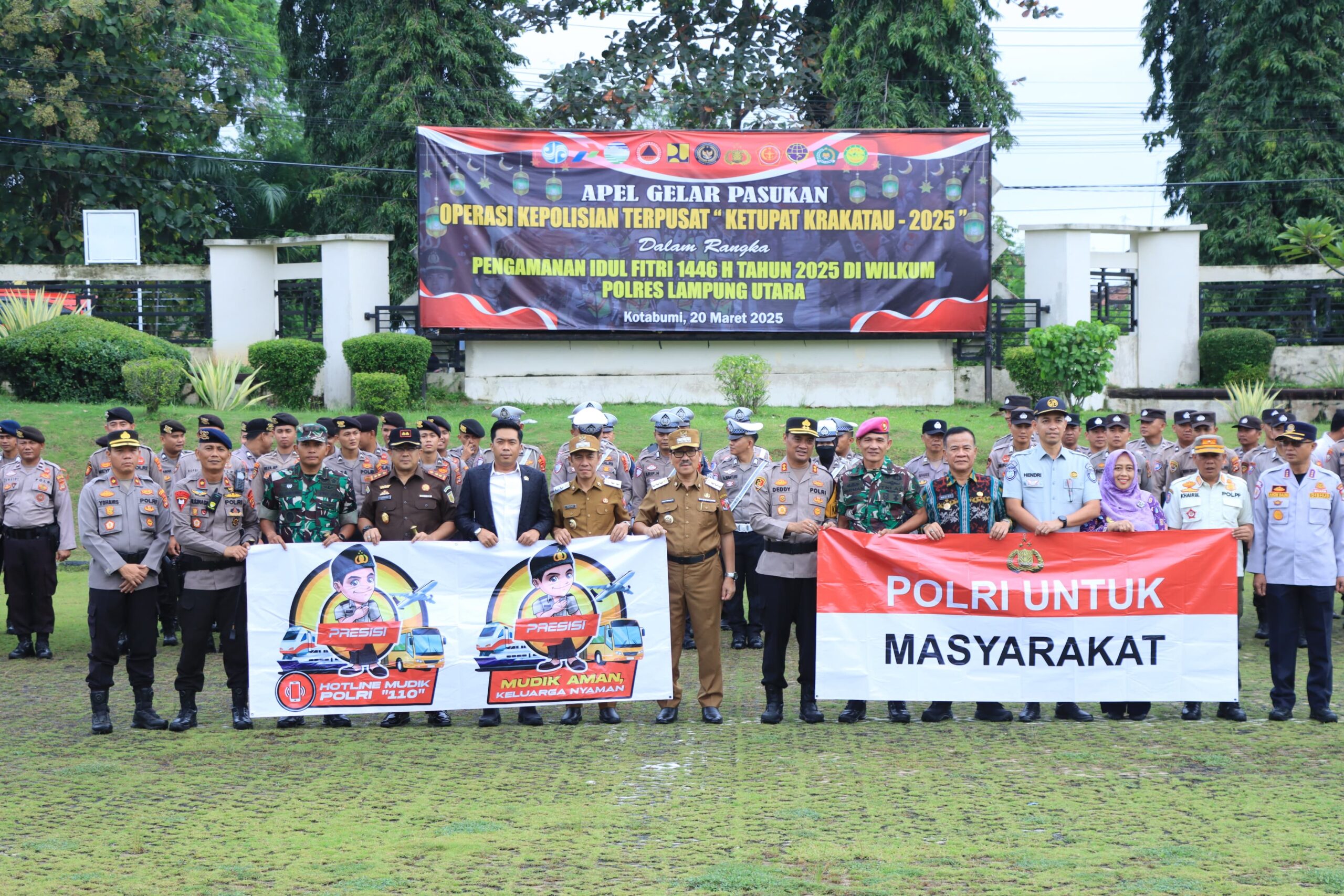 Amankan Idul Fitri 1446 H, Polres Lampung Utara Laksanakan Apel Gelar Pasukan Ops Ketupat 2025