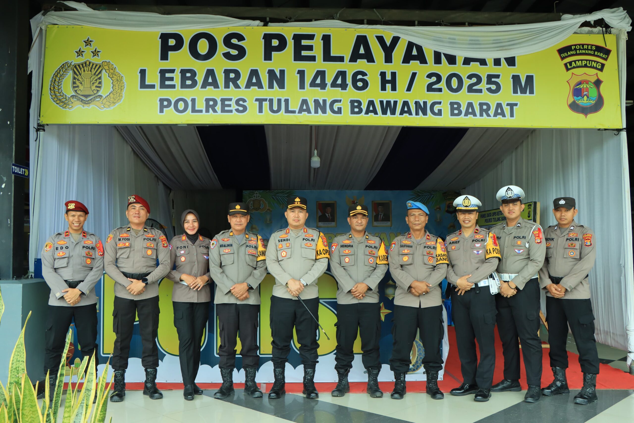 Kapolres Tulang Bawang Barat Cek dan Kontrol Pos Yan Serta Pos Pam Ops Ketupat Krakatau 2025 Arus Balik Pemudik