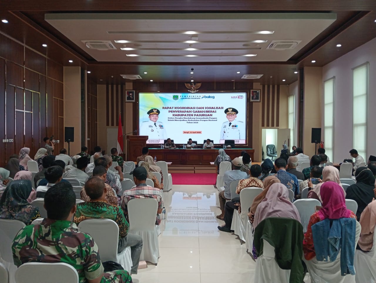 Pabung Kodim 0819 Pasuruan Hadiri Rakor Penyerapan Gabah, Dukung Swasembada Pangan Nasional