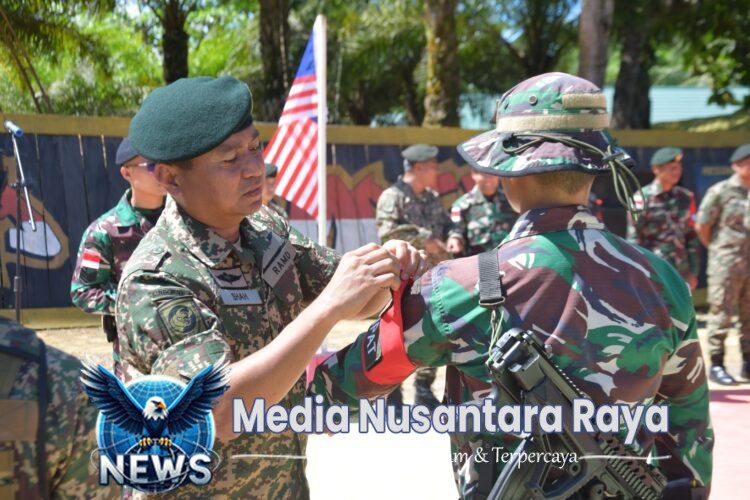 Pererat Persahabatan, Satgas Pamtas Yonarmed 11 Kostrad dan Batalyon 3 RAMD Malaysia Sukses Gelar Patkor Seri I 2025