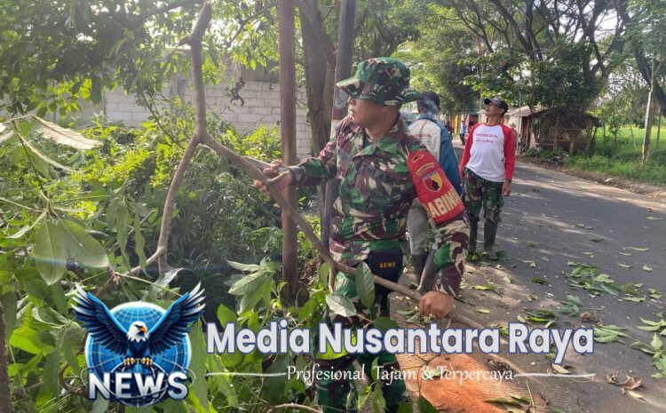 Posramil Junrejo Bersama Warga Dadaprejo Gotong Royong Bersihkan Lingkungan