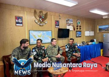 Satgas MPU XXV-Q/UNIFIL Laksanakan Badge Exchange Dengan Spanish Military Police Detachment (SMPD)