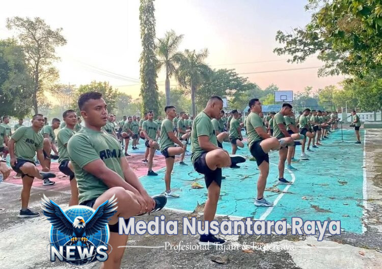 Tingkatkan Fisik dan Soliditas, Yonarmed 12 Kostrad Laksanakan Lari Pagi 5KM