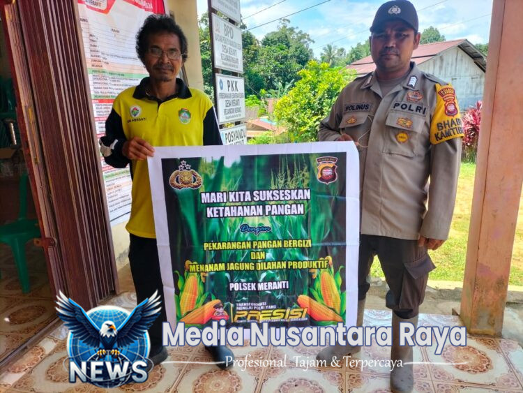 Bhabinkamtibmas Polsek Meranti Gencar Memberi Himbauan Untuk Menanam Jagung 