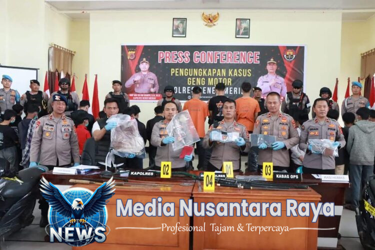Tindak Tegas Geng Motor, Polres Bener Meriah Amankan Senjata Tajam dan Puluhan Anggota 