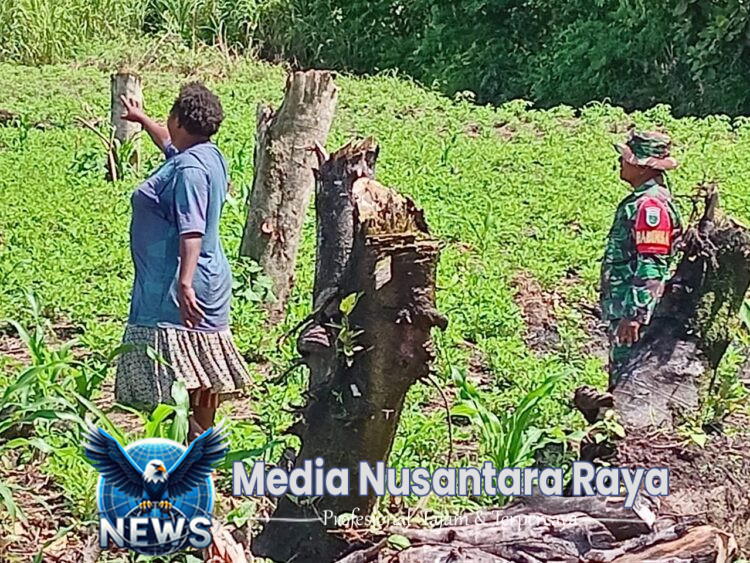 Meningkatkan sumber pangan abinsa koramil 1705-07/Siriwo membantu bersihkan lahan kebun milik masyarakat