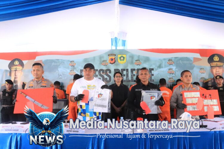 Polres Bogor Bersama Polresta Bogor Kota Ungkap Kasus Premanisme, 9 Orang Diamankan dan Puluhan Kendaraan Disita