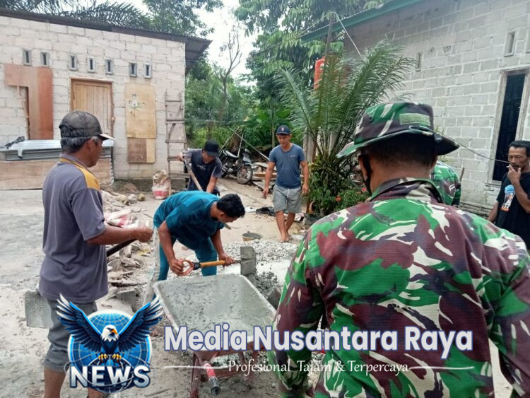 Personil Satgas TMMD Ke-124 Kodim 0320 Dumai Beri Harapan Baru, Perbaiki RTLH Untuk Warga Bukit Kayu Kapur