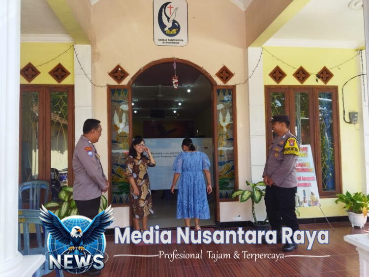 Polres Nganjuk Jamin Keamanan Ibadah Umat Nasrani dengan Patroli Gereja Minggu Pagi