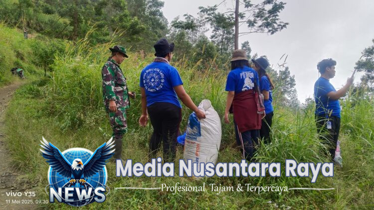 Babinsa Selo Dan Mahasiswa Salatiga Lakukan Penghijauan Daerah Kritis